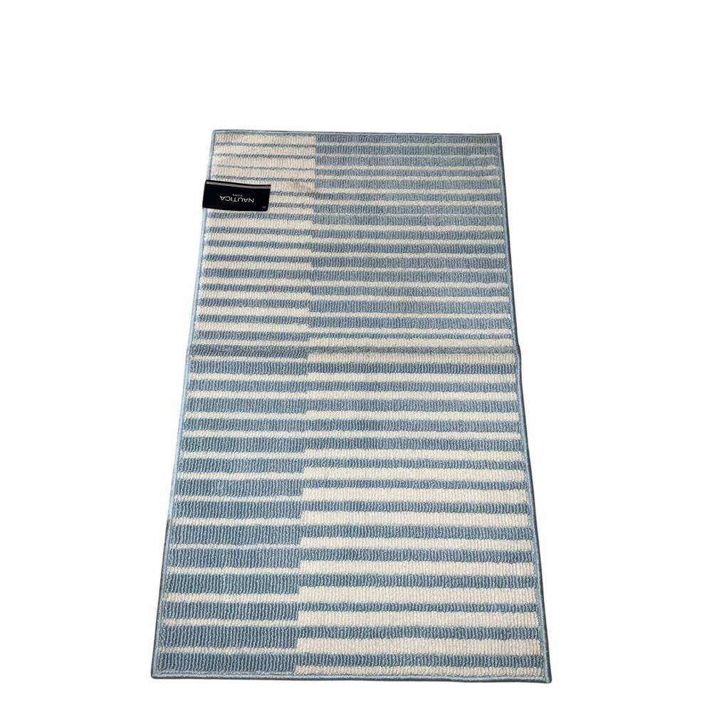 Nautica Home Blue And White Striped Accent Rug Size 28 x 48